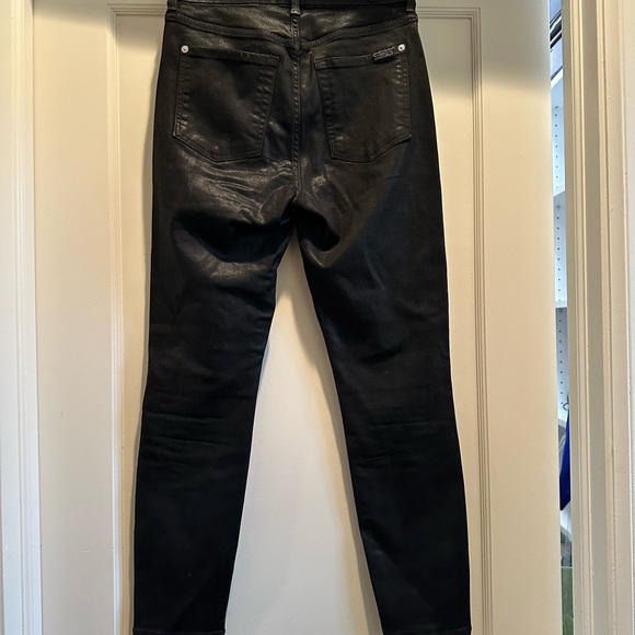 7 for all mankind high waist ankle skinny waxed jeans, size 27 - Picture 2 of 7